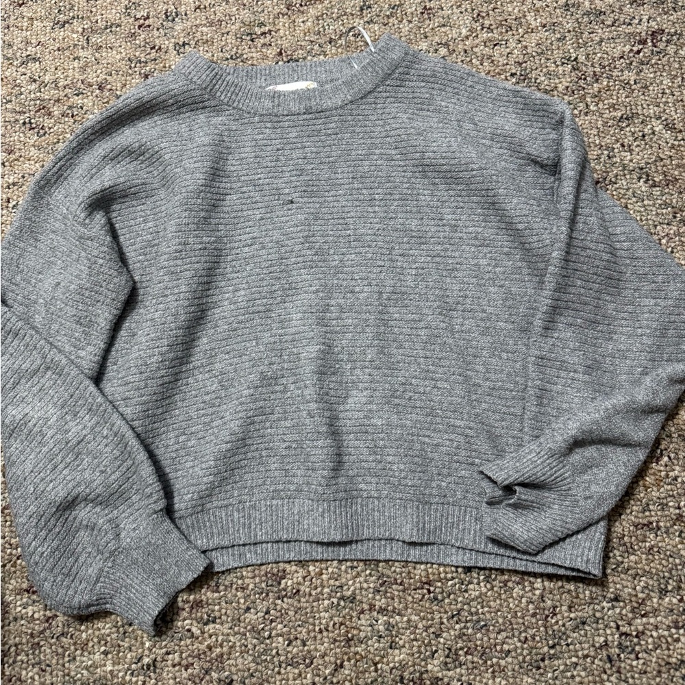 Pink Rose Cropped Crew Neck Sweater